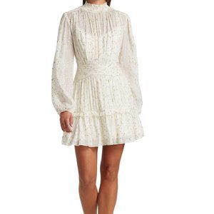 ML Monique Lhuillier Metallic Fil Coupé Minidress